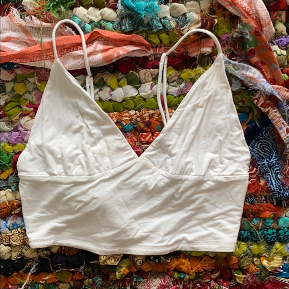 Off White Cropped Tank